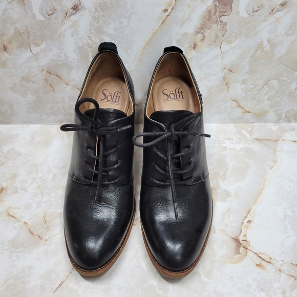 SOFFT Black leather Tailynn Oxford booties sz 9.5 - Picture 5 of 11